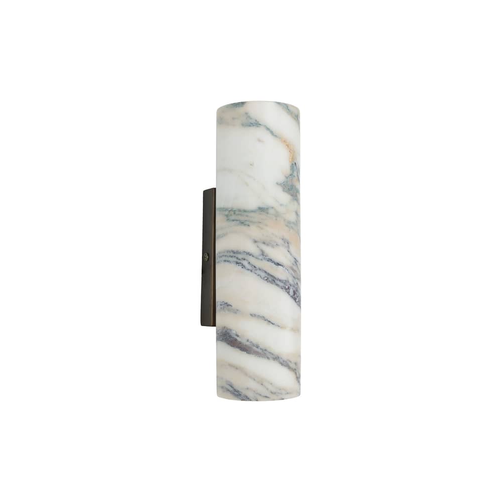 Sira Wall light stone white / H 24 cm - Marble - NV GALLERY - White with grey veins - Iron, Marble