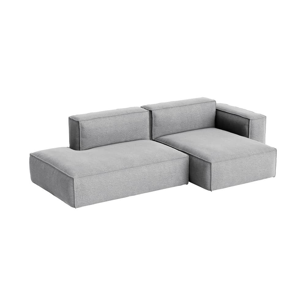 Canapé d\'angle Mags Soft Low Armrest n°3 gris / 2,5 places - L 256.5 cm / Accoudoir droite - Hay - Accoudoir droite / Gris (tissu Hallingdal 130) - Contreplaqué, Mousse polyuréthane HR, Tissu