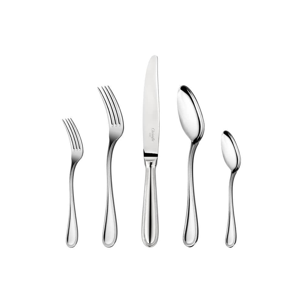Christofle Perles Cutlery set - glossy steel | Made In Design UK