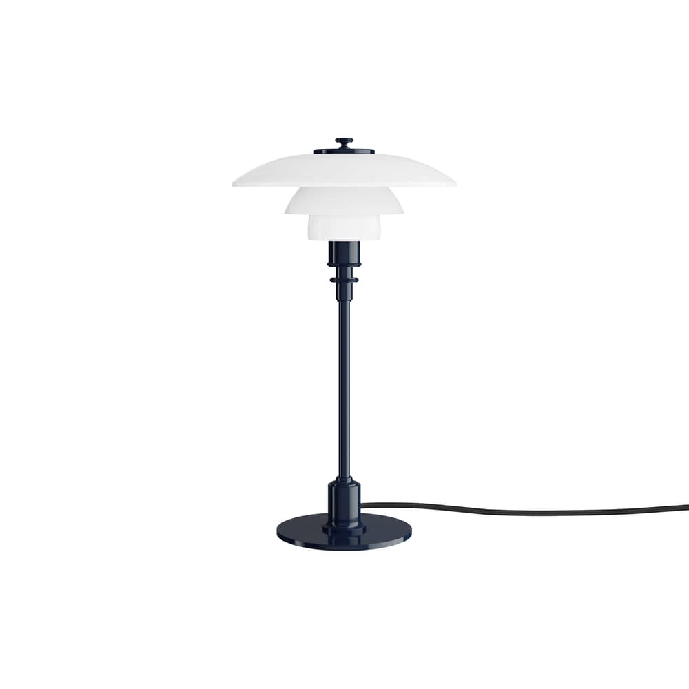 Lampe de table PH 2/1 bleu / Réédition 1927 - Louis Poulsen - Bleu brillant / Blanc - Aluminium laqué, Verre soufflé bouche