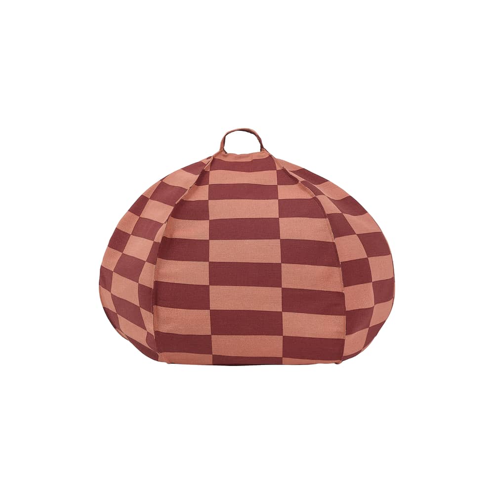 Sitzkissen für Kinder Vibes Round textil rot / Ø 70 cm - NOBODINOZ - Terracotta / Fliesen - Expandiertes Polystyrol, Organische Baumwolle