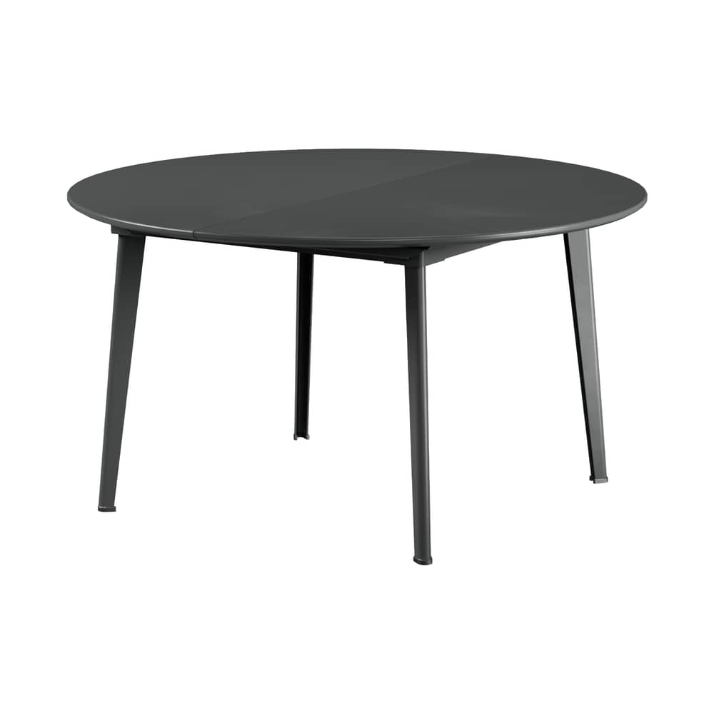 Table ronde Plus4 métal / L 138-198 cm - 6 à 10 personnes - Emu - Fer ancien - Acier verni
