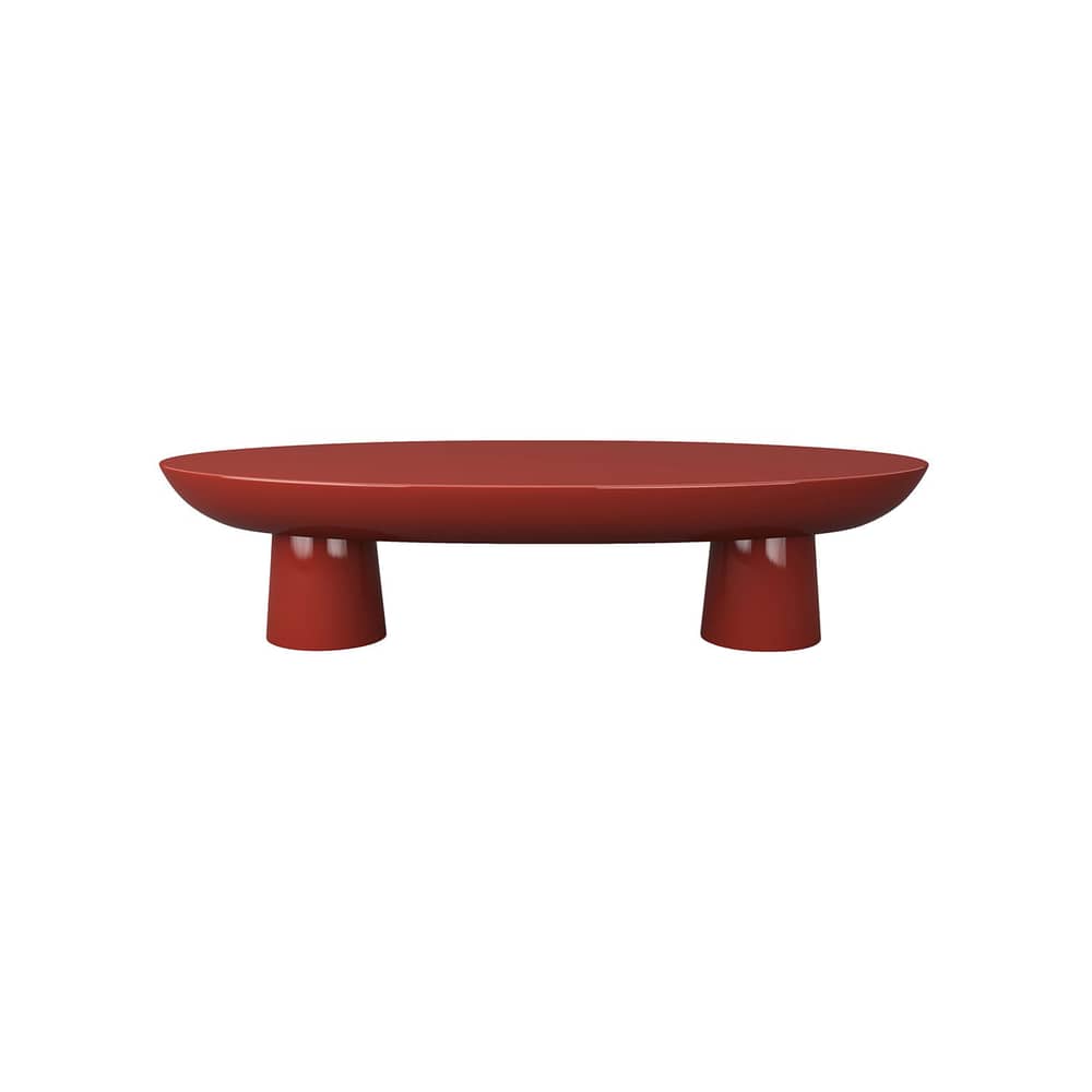 Table basse Tabata  rouge / Fibre de verre - 150 x 65 x H 34 cm - POPUS EDITIONS - Terracota - Fibre de verre laquée