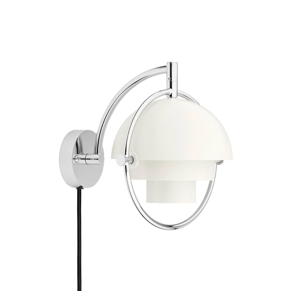 Applique avec prise Multi-Lite métal / Modulable & orientable - Louis Weisdorf, 1972 - Gubi - Blanc semi-mat - Métal