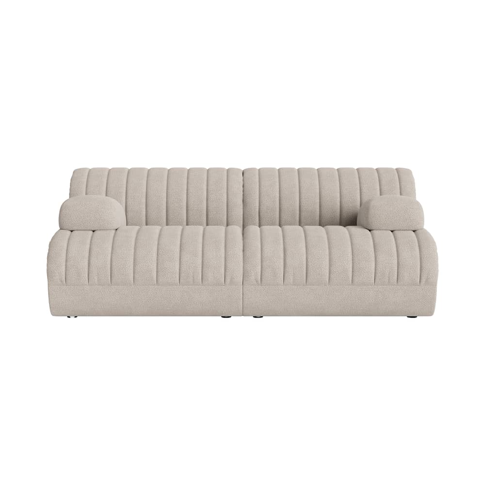 Canapé modulable Coltre tissu beige / 2 places - L 180 cm - Muuto - Sable - Bois certifié FSC, Mousse, Tissu