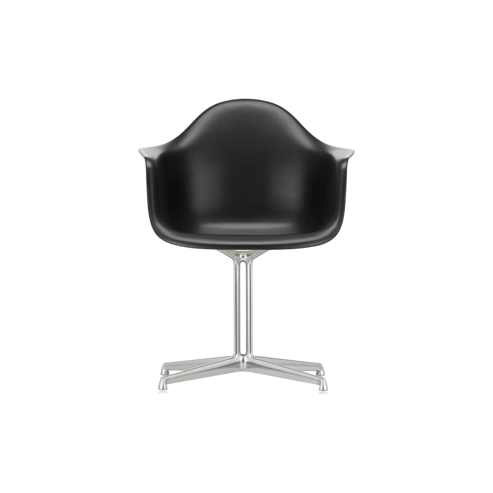 Fauteuil RE DAL - Eames Plastic Armchair noir / (1950) - Pied La Fonda / Recyclé - Vitra - Noir foncé / Pied poli - Aluminium injecté, Polypropylène recyclé post-consommation