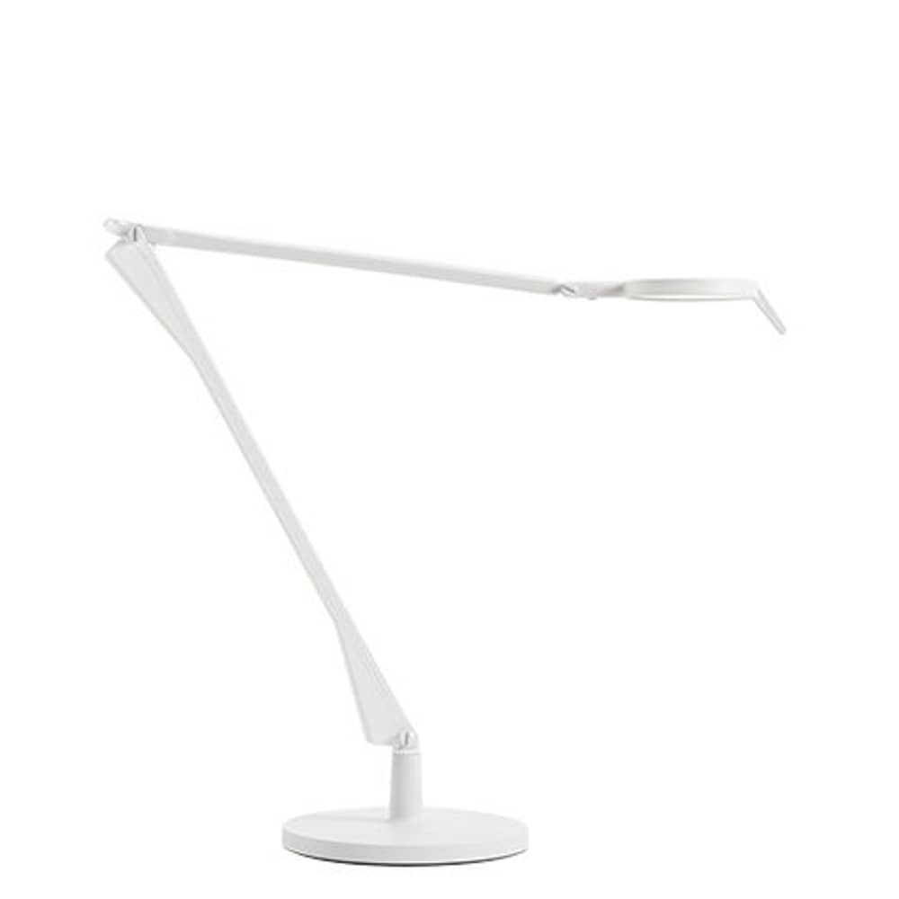 Lampe de table Aledin TEC LED plastique blanc / Diffuseur plat / Version mate - Kartell - Blanc mat - Aluminium anodisé, Polycarbonate