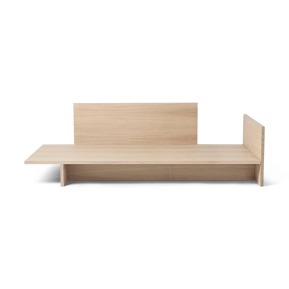 Lit 1 place Kona bois naturel / 90 x 200 cm - Ferm Living - Chêne clair - Placage de chêne laqué