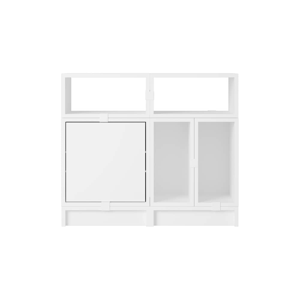 Meuble de rangement Stacked / Configuration 5 - L 87 x H 75 cm - Muuto - Blanc - Acier laqué, MDF peint