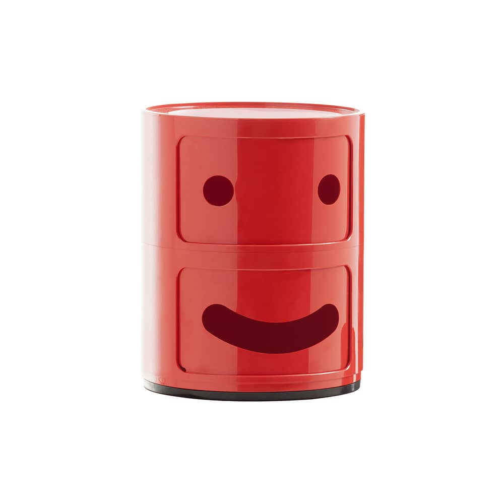 Portaoggetti Componibili Smile N°1 materiale plastico rosso / 2 cassetti - H 40 cm - Kartell - n° 1 / Rosso - ABS