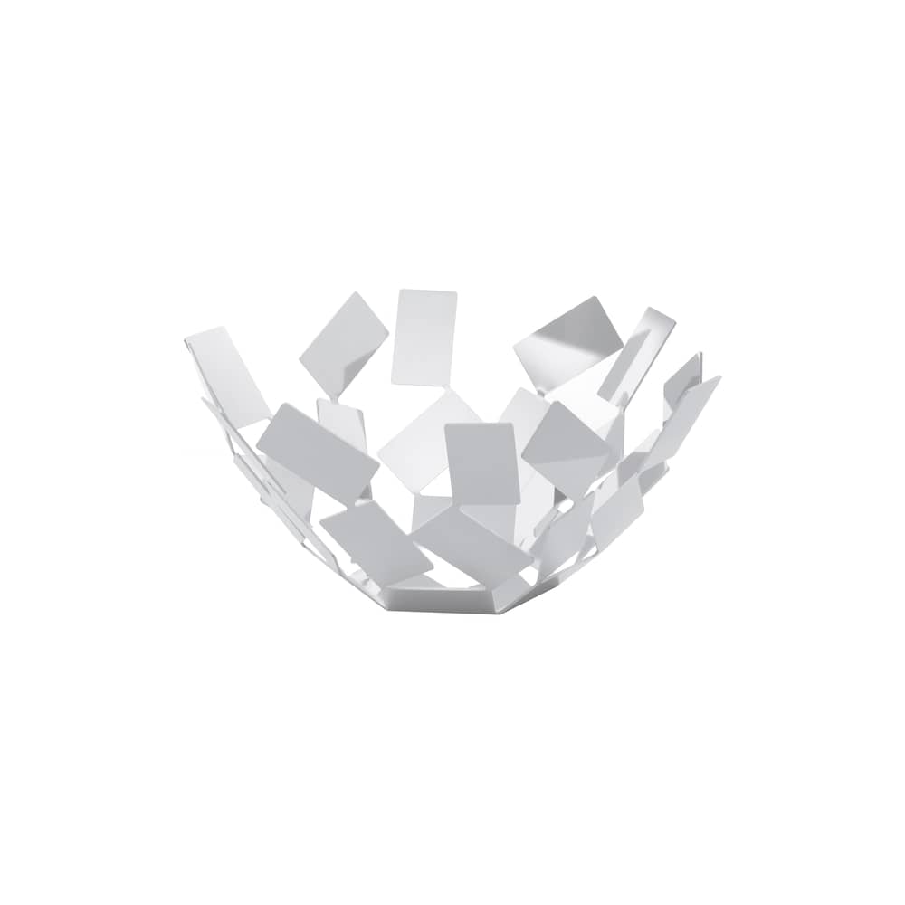 Corbeille La Stanza dello Scirocco métal blanc / Ø 27 x H 13 cm - Mario Trimarchi, 2009 - Alessi - Blanc - Acier inoxydable