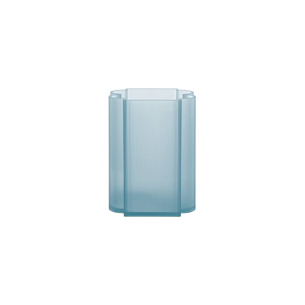 Vase Okra plastikmaterial blau / H 24 cm - Recycled / Patricia Urquiola, 2023 - Kartell - Himmelblau - Recyceltes PMMA