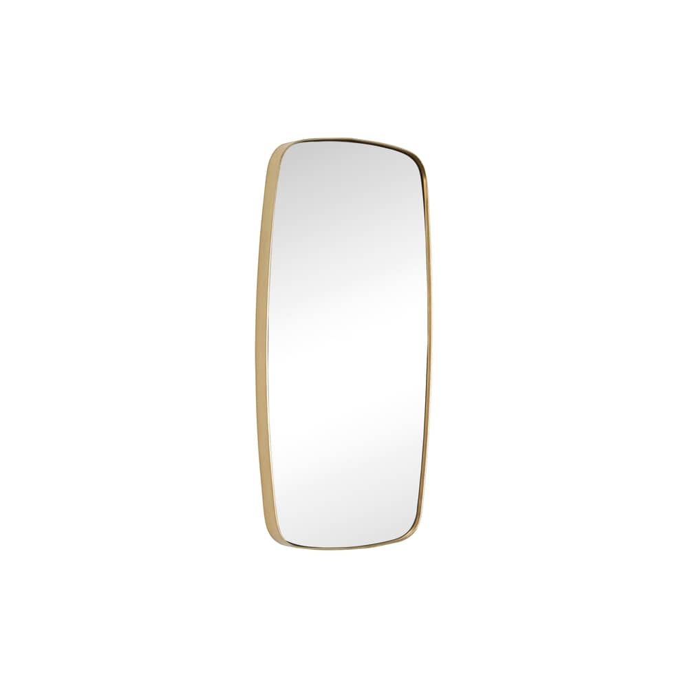 Retro Rectangular Wall mirror metal gold / 29 x 59 cm - HÜBSCH - Brass - Glass, Iron