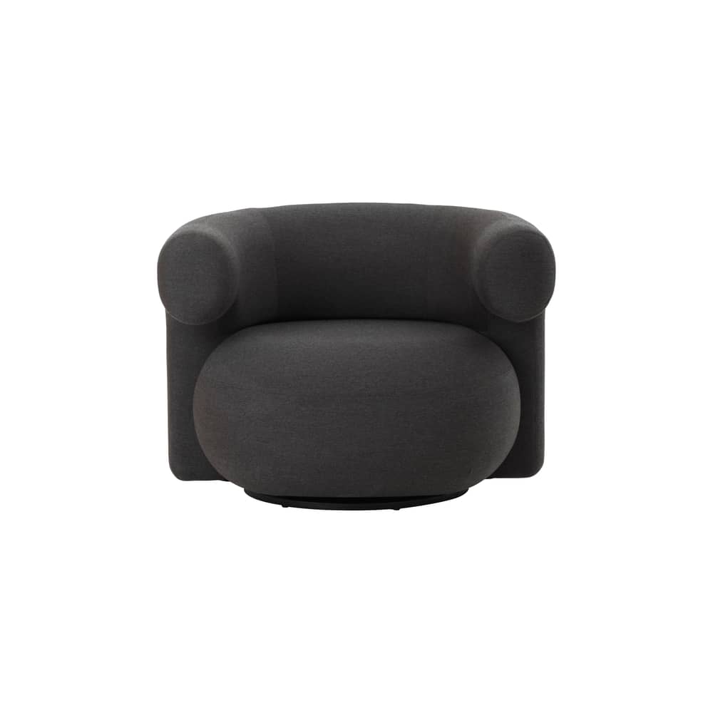 Fauteuil pivotant Burra Outdoor tissu marron - Normann Copenhagen - Marron (tissu Chestnut NAT 10102) - Acier, Bois certifié FSC, Mousse, Tissu outdoor