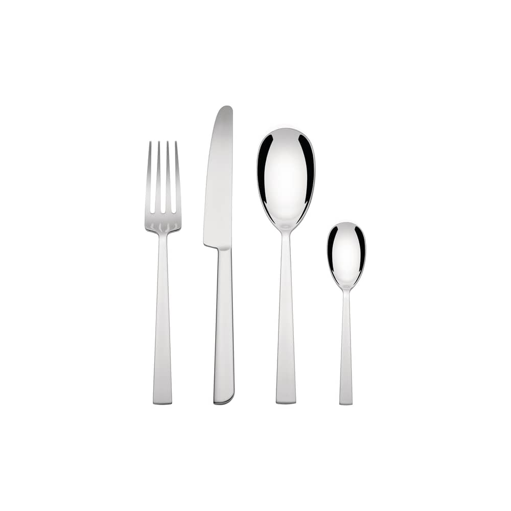 Ménagère Asta métal / 24 couverts - 6 personnes / Seconde vie - Alessi - Acier poli - Acier inoxydable