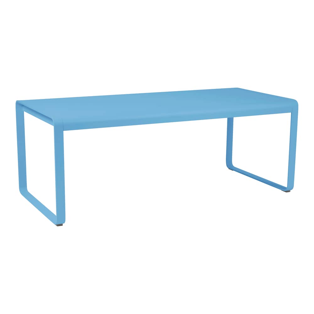 Bellevie Rectangular table metal blue / 196 x 90 cm - 8 to 10 people - Fermob - Blue Maya - Aluminium