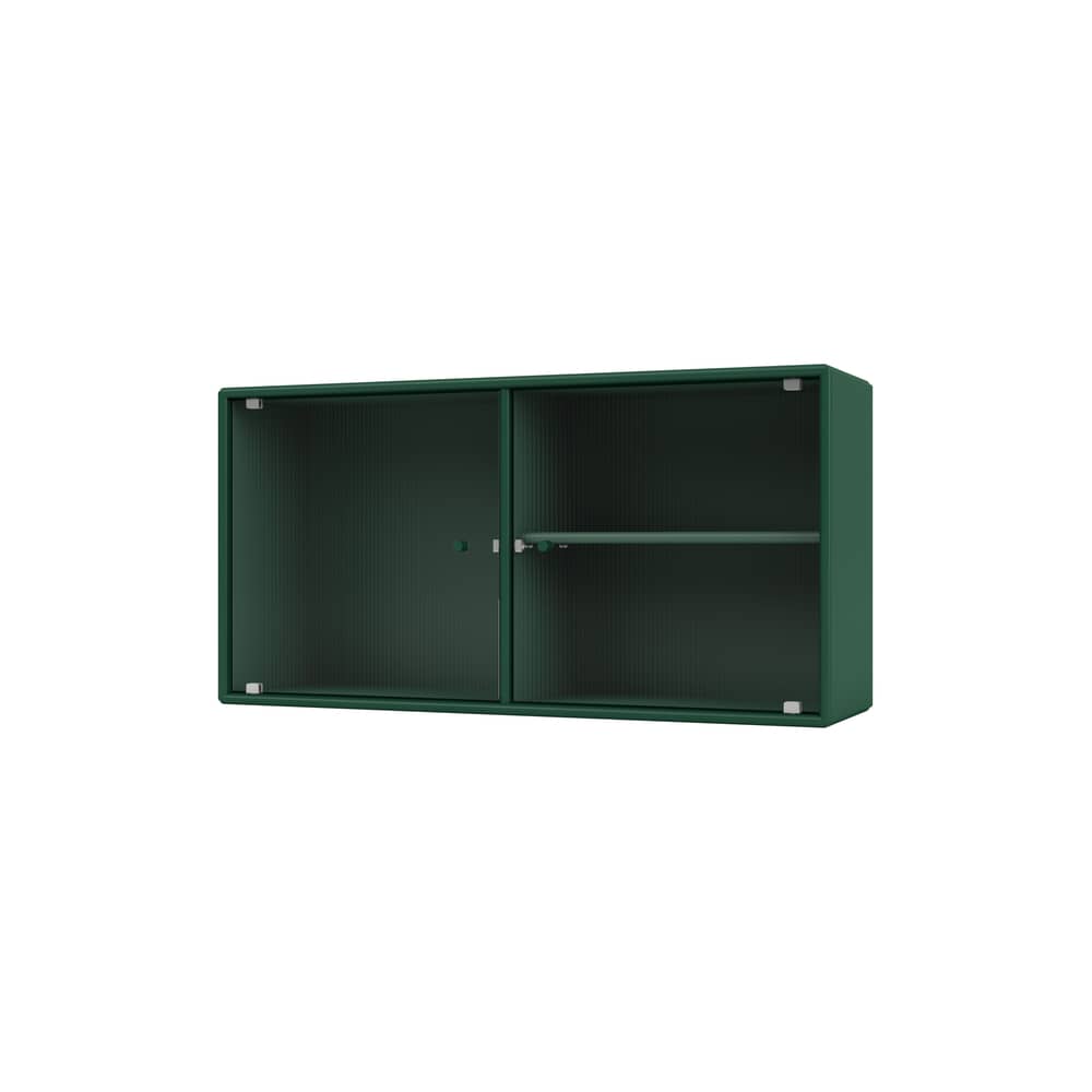 Portaoggetti da parete Ripple I legno verde / Utensile - L 69,6 x P 20 x H 35,4 cm / Vetro ondulato - MONTANA - Pino 136 - MDF laccato, Vetro ondulato