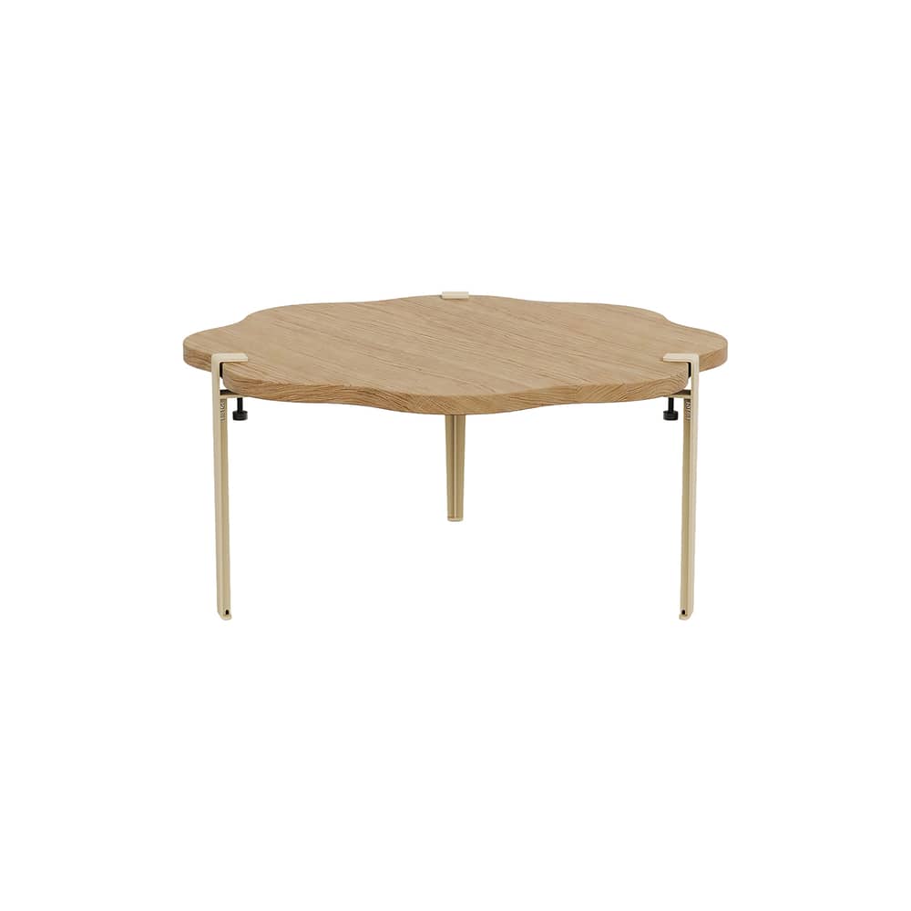 Table basse Vague by Uchronia / Ø 80 x H 43 cm - Chêne massif - TIPTOE - Beige / Chêne - Acier thermolaqué, Chêne massif éco-certifié