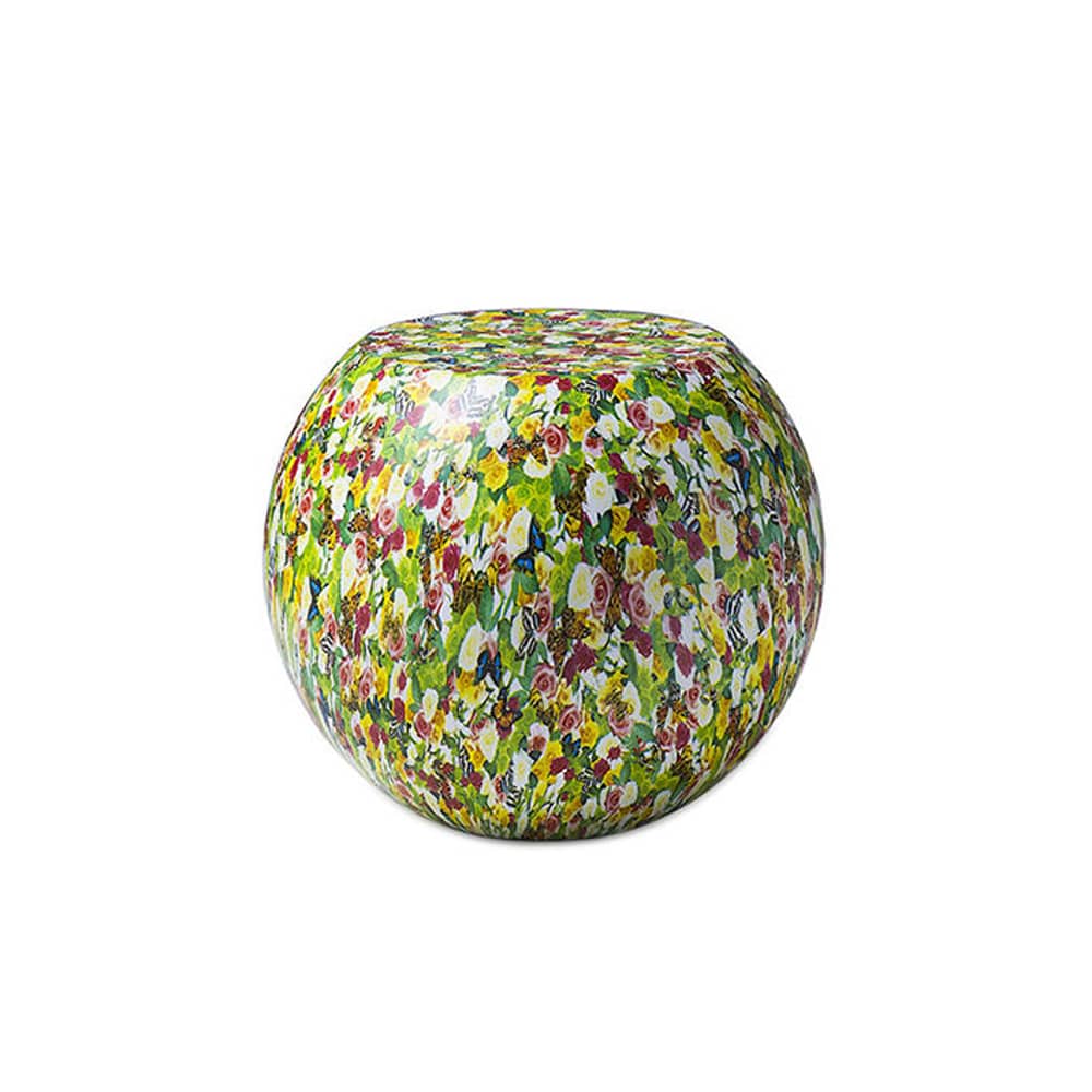 Table d\'appoint Bong   / Giulio Cappellini, 2004 - Ø 48 x H 40 cm - Fibre de verre & résine - Cappellini - Floreale 1 / Multicolore - Fibre de verre, Résine