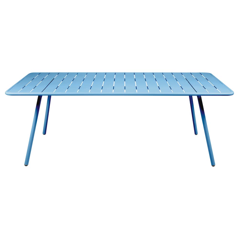 Table rectangulaire Luxembourg métal bleu / 207 x 100 cm - 8 à 10 personnes - Fermob - Bleu Maya - Aluminium laqué