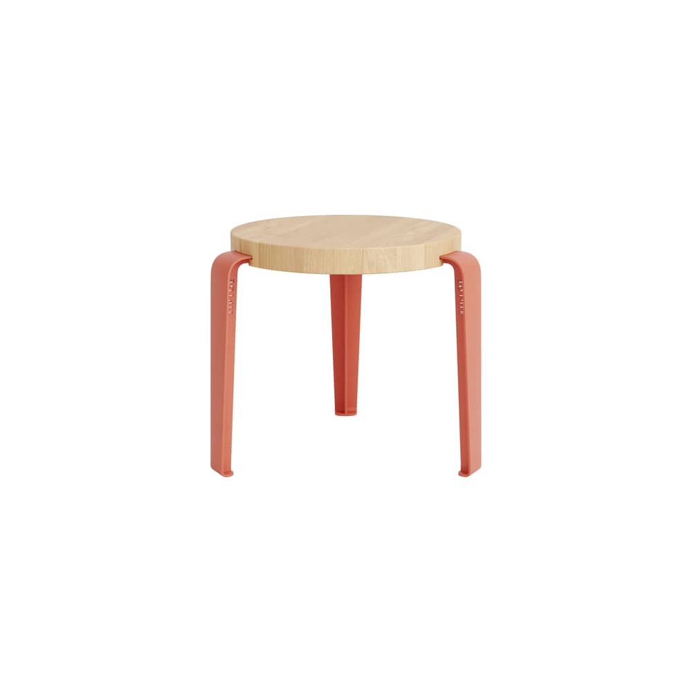 Tabouret enfant Mini Lou / H 30 cm - TIPTOE - Chêne / Pieds Rose Flamant - Acier thermolaqué, Chêne massif éco-certifié