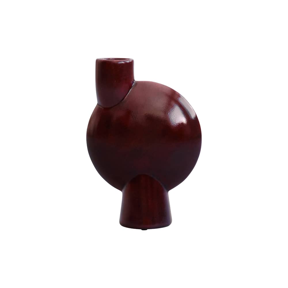 Vase Sphere Buble Medium keramik violett / H 26 cm - 101 COPENHAGEN - Bordeaux - Keramik