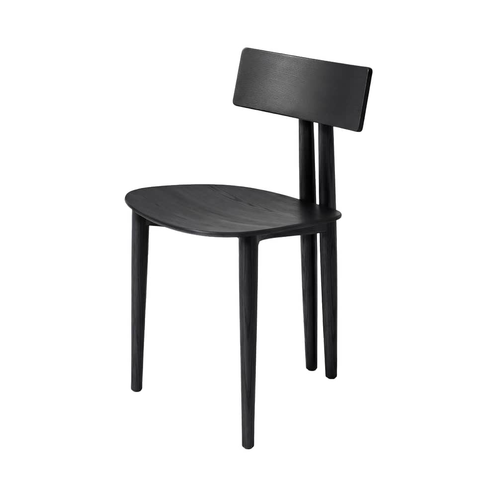 Chaise Binata bois noir - Zanotta - Noir - Contreplaqué plaqué frêne, Frêne massif