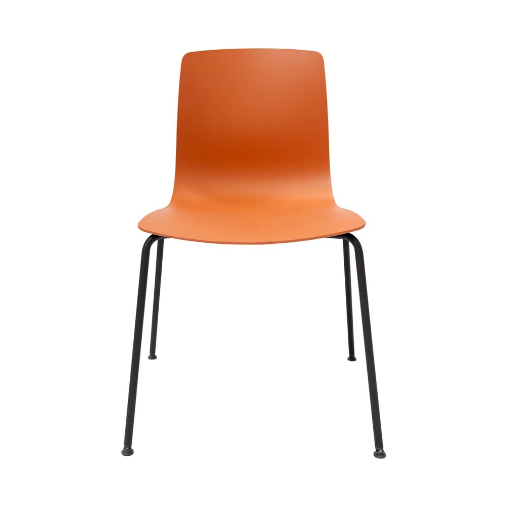Chaise empilable Aava 02 orange / 4 pieds - Polypropylène recyclé - Arper - Brique - Acier, Polypropylène recyclé