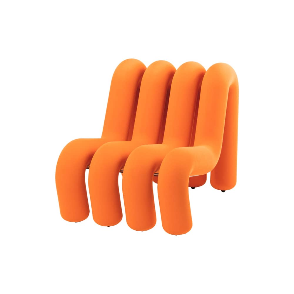 Poltrona imbottita Extra Bold Sofa tessuto arancione / Divano modulare - L 72 cm (4 tubi) - Moustache - Arancione - Acciaio, Lana, Schiuma ad alta resilienza