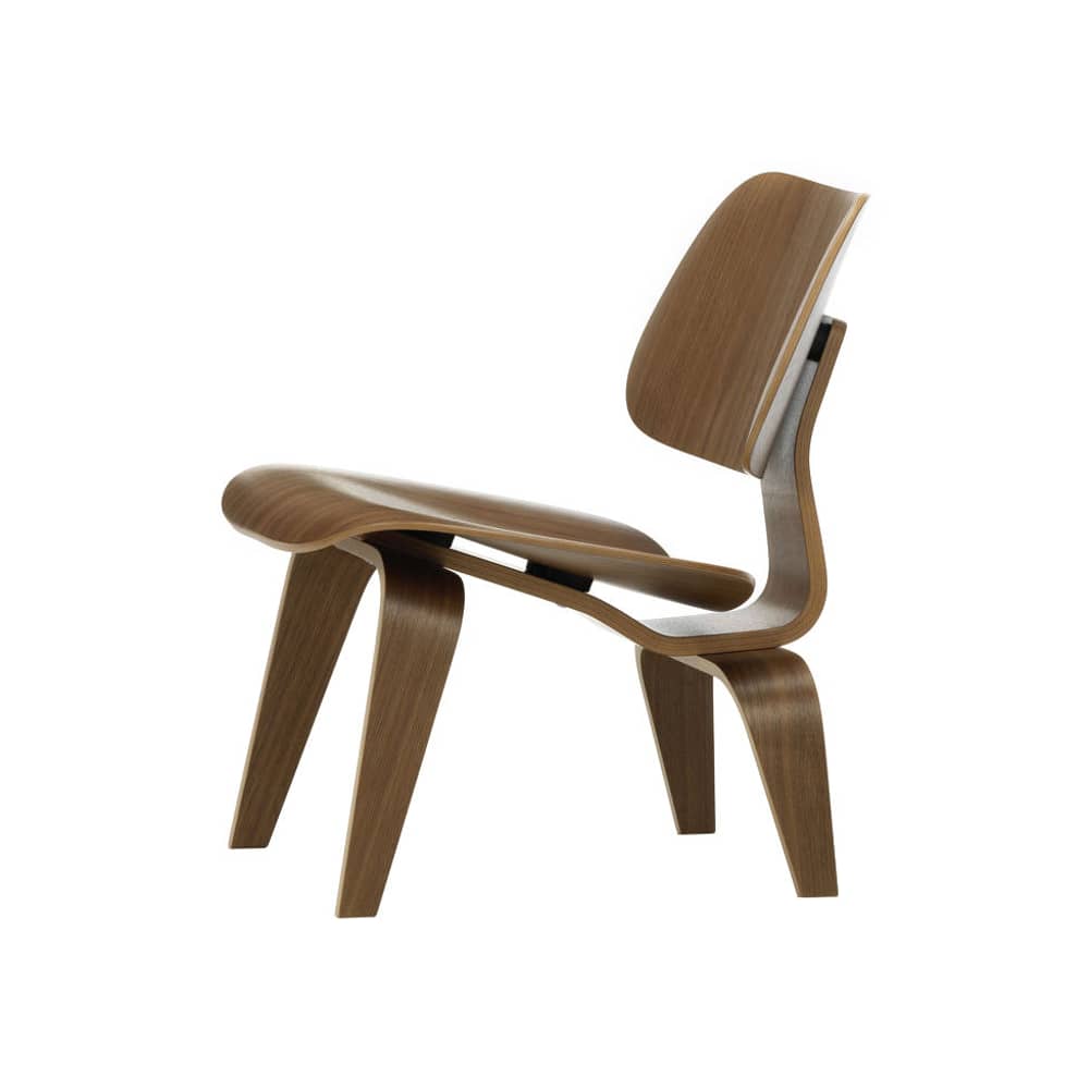 Fauteuil bas Plywood Group LCW bois noir / By Charles & Ray Eames, 1945 - Vitra - Noyer - Contreplaqué moulé, Placage de noyer