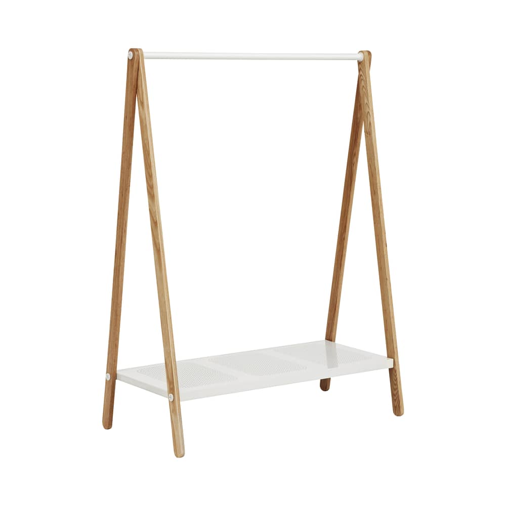 Kleiderständer Toj Large holz weiß groß - Normann Copenhagen - B 120 cm - weiß - Esche, Metall