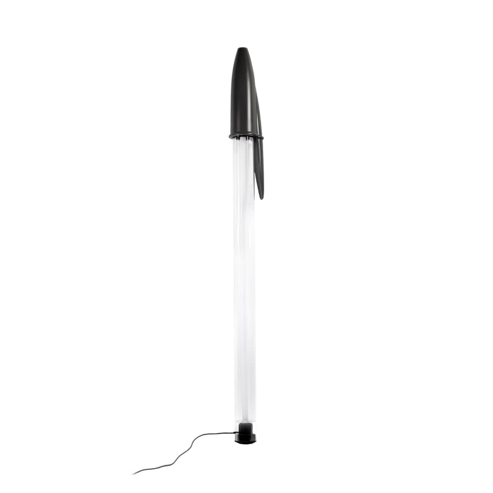 Lampe Bic noir design / LED - H 178 cm - Seletti - Noir - Polycristal