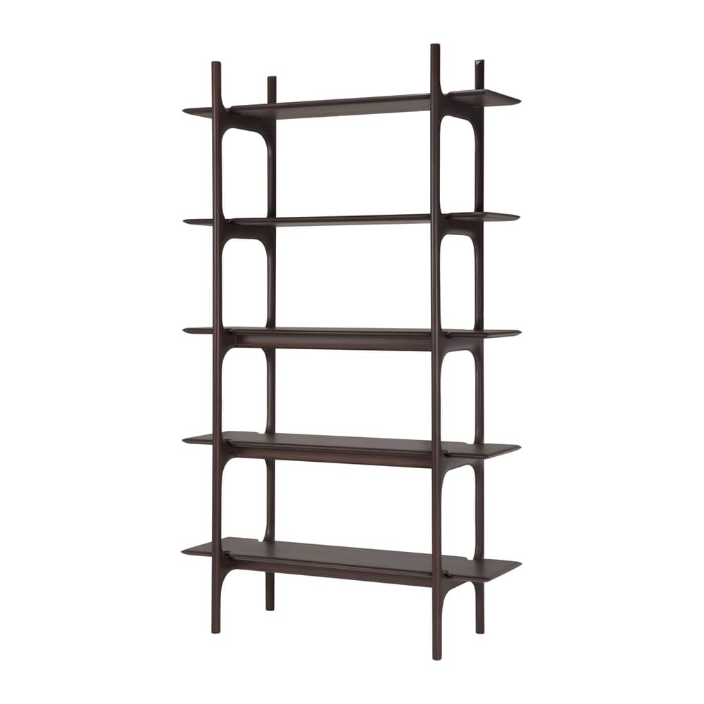 Libreria PI legno marrone / L 110 x H 187 cm - Ethnicraft - Marrone scuro Mogano - Mogano massiccio tinto