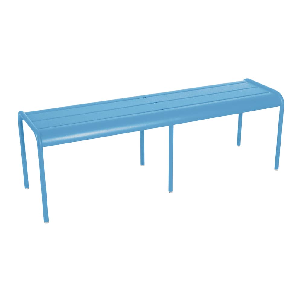 Panchina Luxembourg metallo blu 3/4 posti / L 145 cm - Alluminio - Fermob - Blu Maya - Alluminio