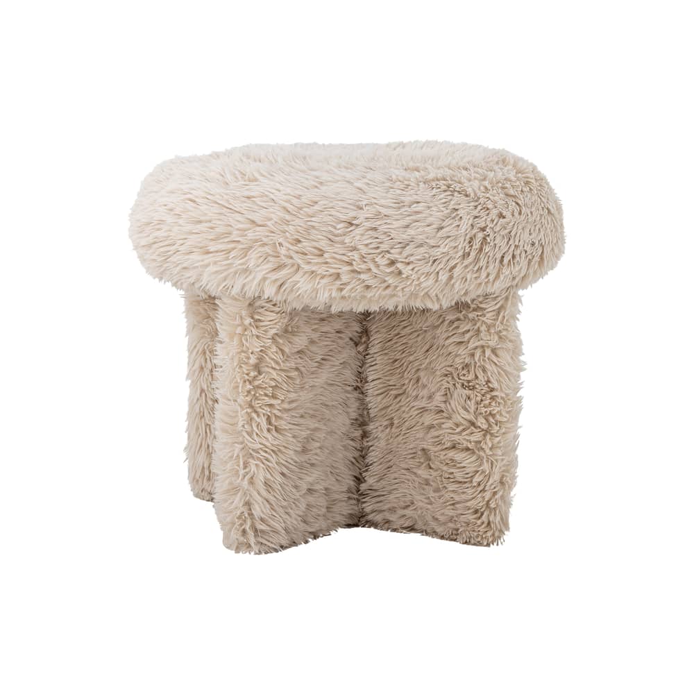 Pouf Frikka / Fourrure - Bloomingville - Beige (fausse fourrure) - Fausse fourrure, MDF, Mousse PU