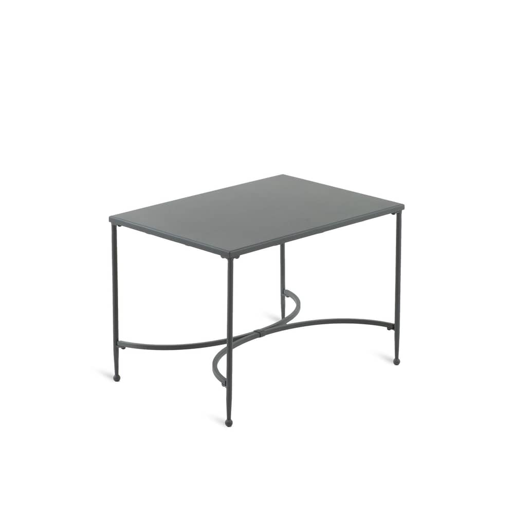 Table basse Toscana   / 52 x 38 x H 38 cm - Unopiu - 52 x 38 cm / Gris graphite - Fer galvanisé