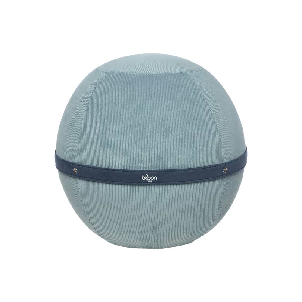 Pouf Côtelé Regular tessuto blu / Ergonomico - Ø 55 cm / Velluto - BLOON PARIS - Mirtillo - PVC, Velluto a coste
