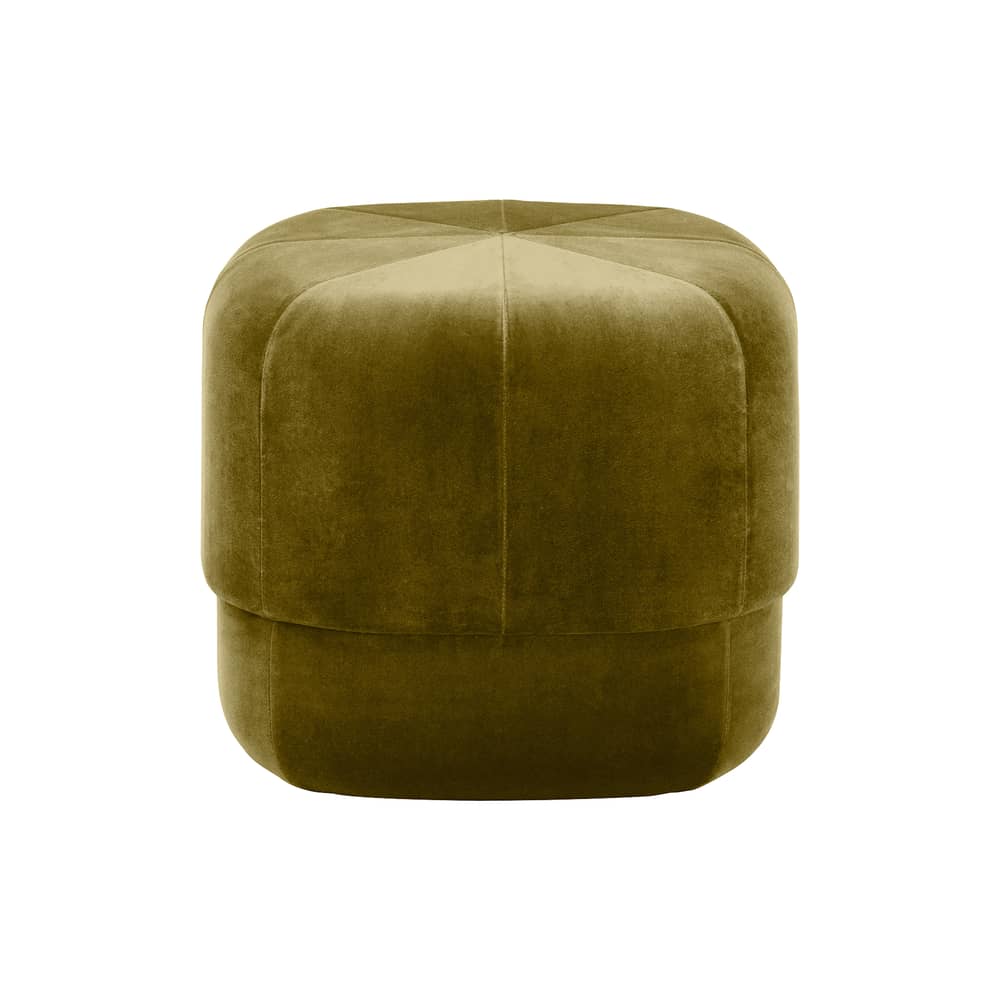 Sitzkissen Circus Small textil grün / Velours - Ø 46 cm - Normann Copenhagen - Moosgrün - Holz, Schaumstoff, Velours