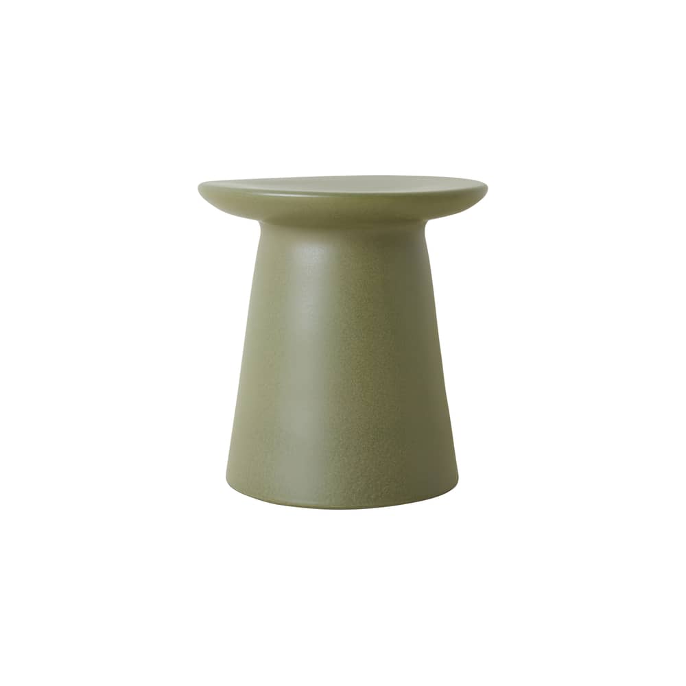 Table d\'appoint Earthenware Medium céramique vert / Ø 40 x H 43 cm - HK LIVING - Vert kaki - Grès émaillé