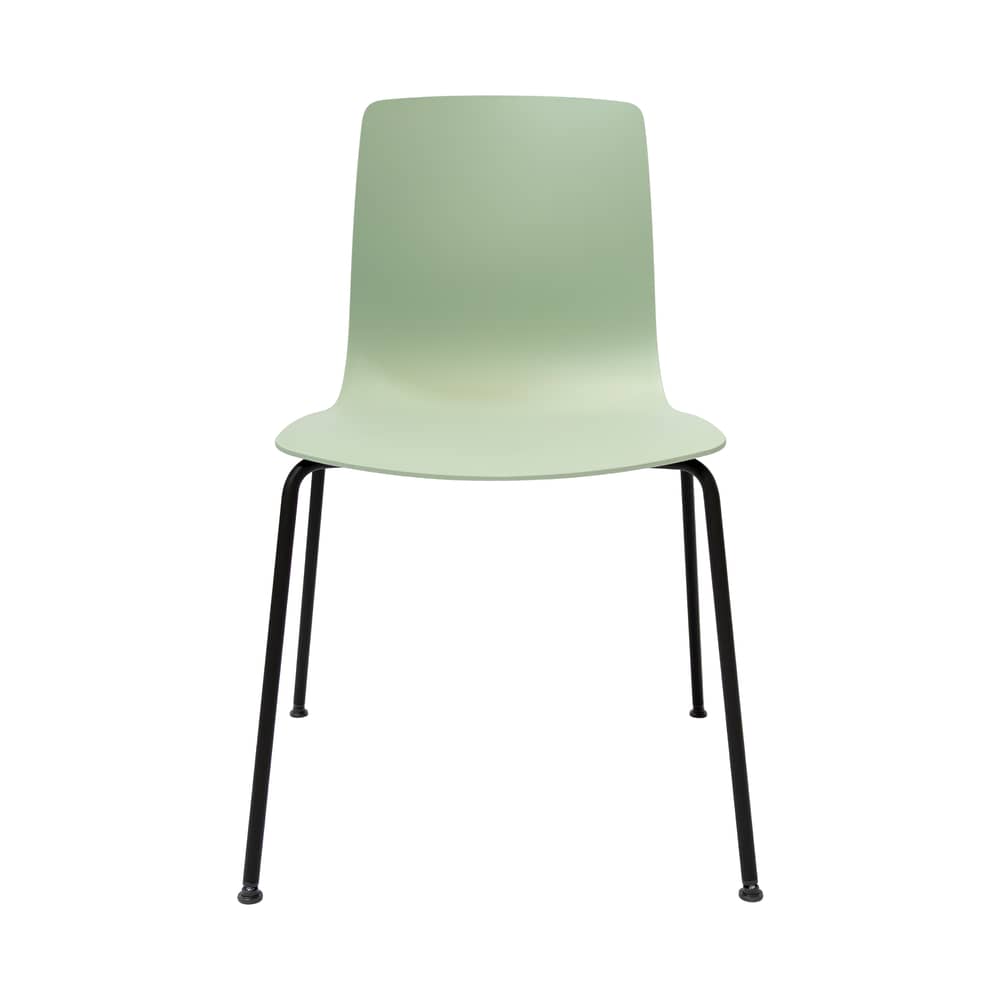 Chaise empilable Aava 02 vert / 4 pieds - Polypropylène recyclé - Arper - Gris-vert - Acier, Polypropylène recyclé