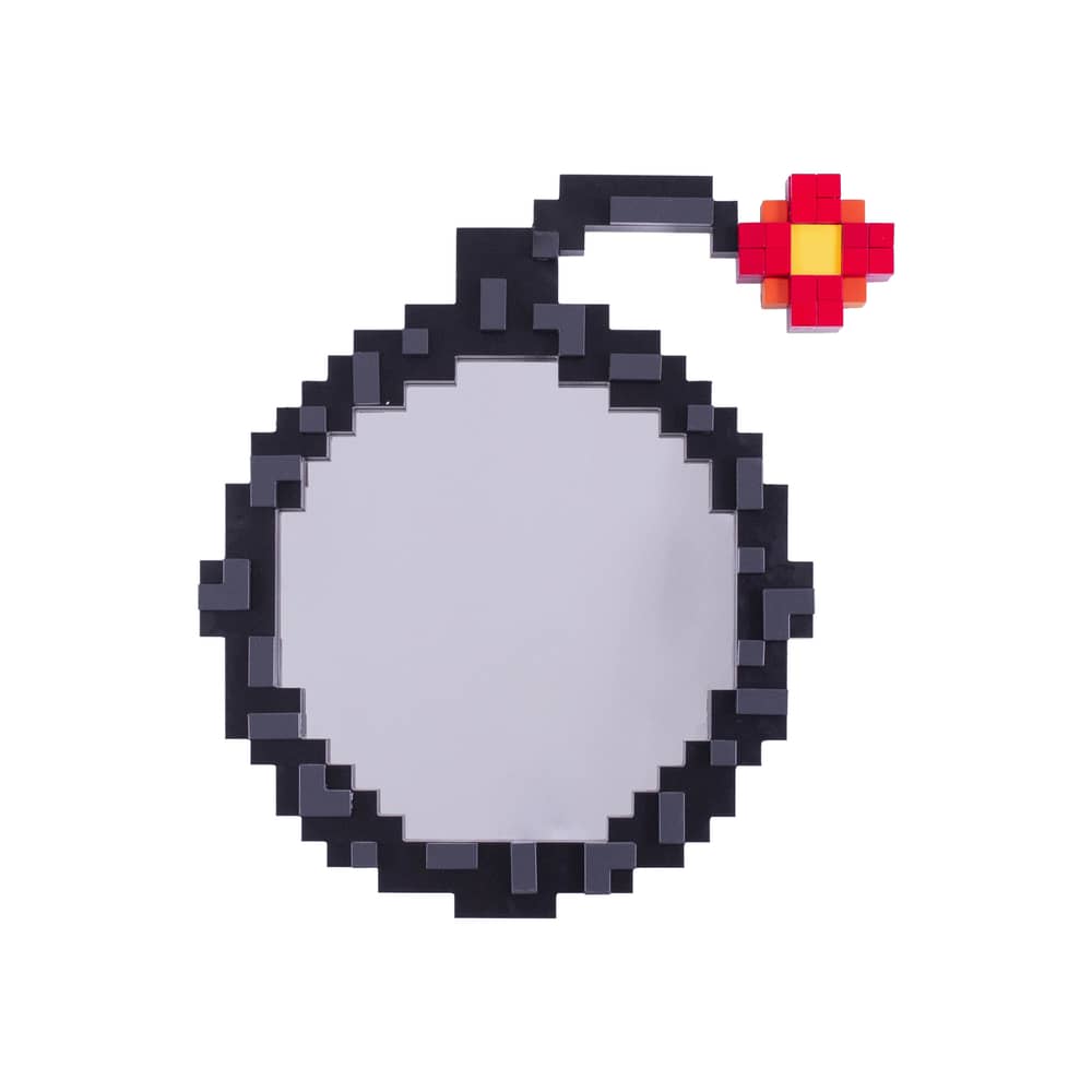 Miroir mural Pixel - Bomb bois gris / 55,5 x 60 cm - Seletti - Bomb - MDF, Verre