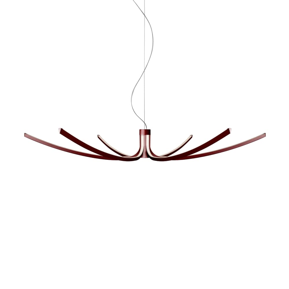 Pendelleuchte Asteria LED metall rot / Ø 143 cm - Foscarini - Dunkelrot - extrudiertes Aluminium
