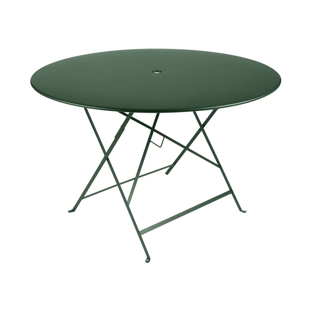 Bistro Foldable table metal green Ø 117 cm - 6/8 people - Umbrella Hole - Fermob - Cedar - Painted steel