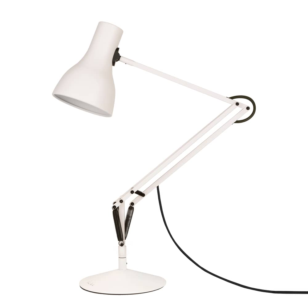 Lampe de table Type 75 métal blanc / By Paul Smith - Edition n°6 / Réédition 1930\' - Anglepoise - Blanc / Bande multicolore - Aluminium