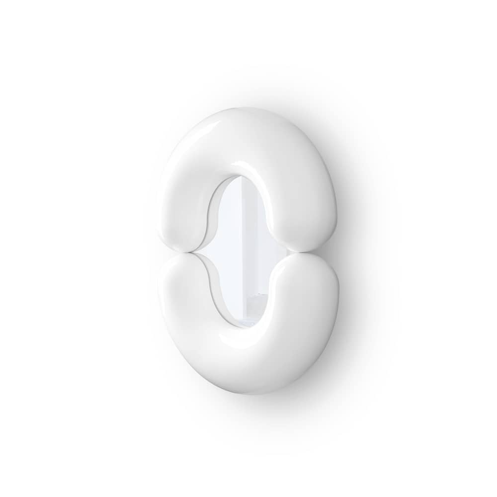 Miroir mural Zodiac Bumper Small céramique blanc / L 55 x H 70 cm - Jean-Baptiste Fastrez, 2020 - Moustache - Blanc - Céramique, Verre