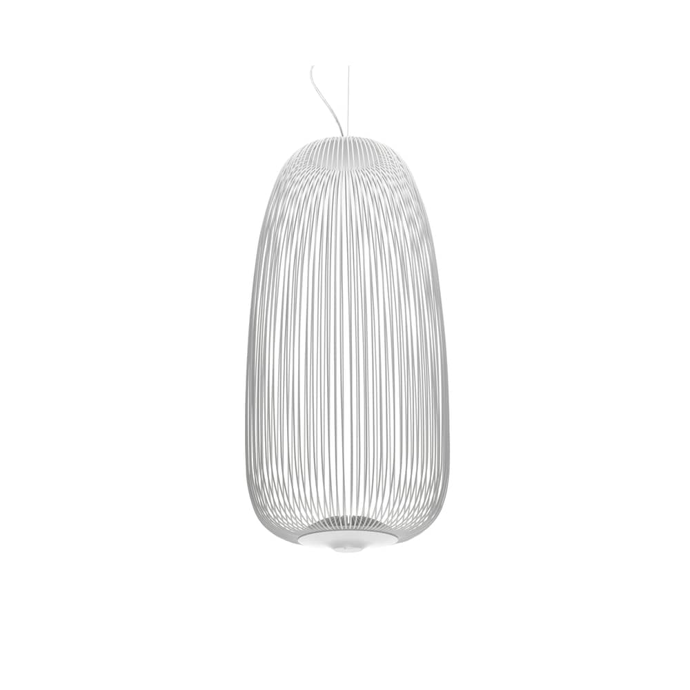 Suspension Spokes 1 / LED - Ø 32,5 x H 71 cm - Foscarini - Blanc - Acier laqué, Aluminium