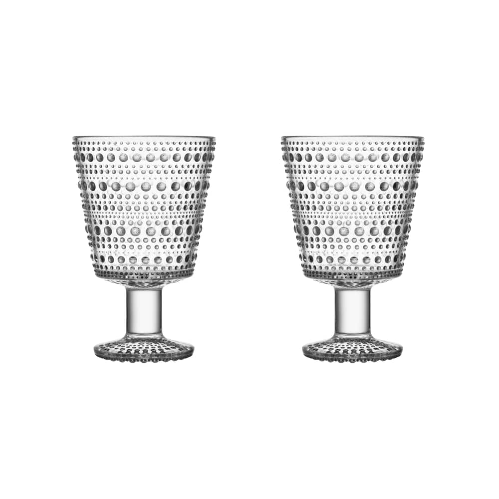 Set de 2 verres à vin Kastehelmi / 26 cl - Oiva Toikka, 1964 - Iittala - Transparent - Verre pressé