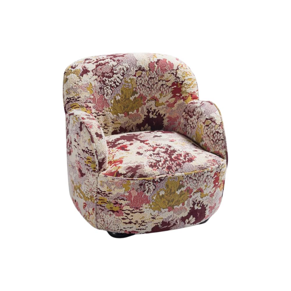 Gepolsterter Sessel Celeste textil violett - POPUS EDITIONS - Bordeaux (Stoff Eden) -  Ouate, Gewebe, Holz, Schaumstoff
