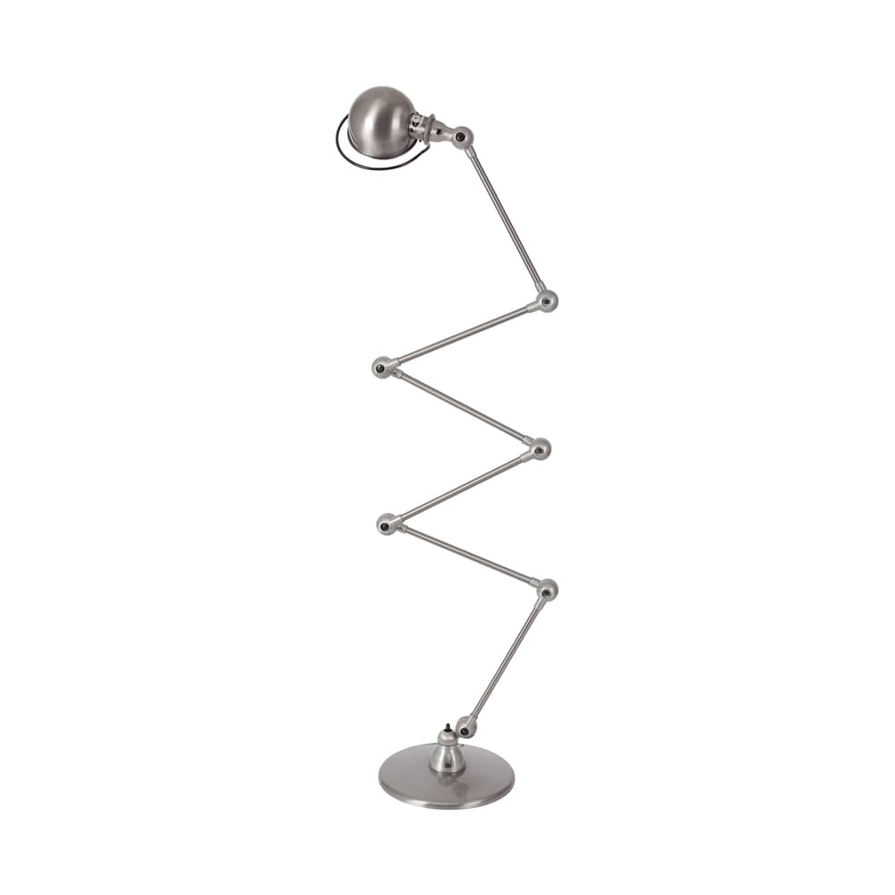 Lampadaire Loft Zigzag métal / H 240 cm - Orientable - Jieldé - Inox brossé - Acier inoxydable brossé