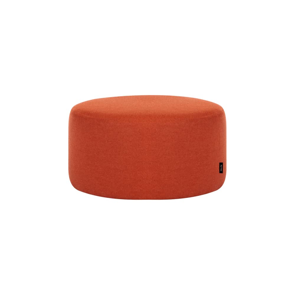 Sitzkissen Folk Petit textil orange / Ø 50 x H 25 cm - NOO.MA - Terracotta (Wolle) - Holz, Schaumstoff, Wolle